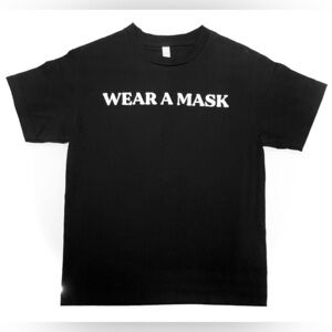 “Wear A Mask” / “I’ll Be Your Friend 6FT Away” Printed Black T-Shirt - UNISEX